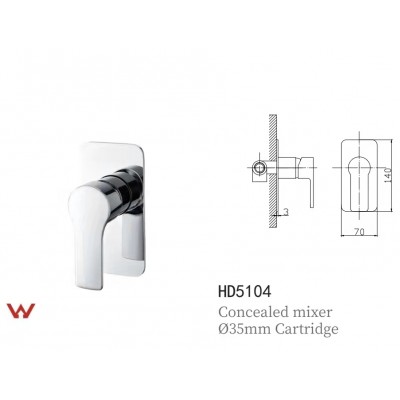 Shower Mixer Square Series HD5104